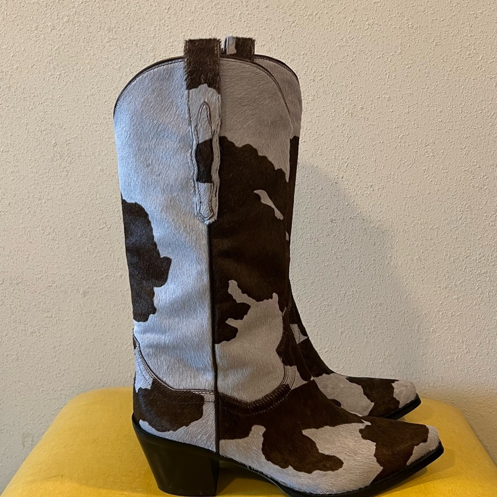 Cow Print Western Boots - Picture 3 of 9